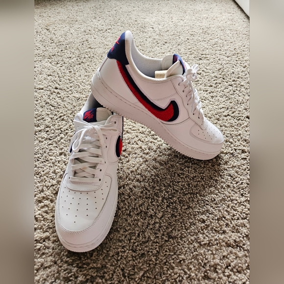 nike air force 1 red blue swoosh